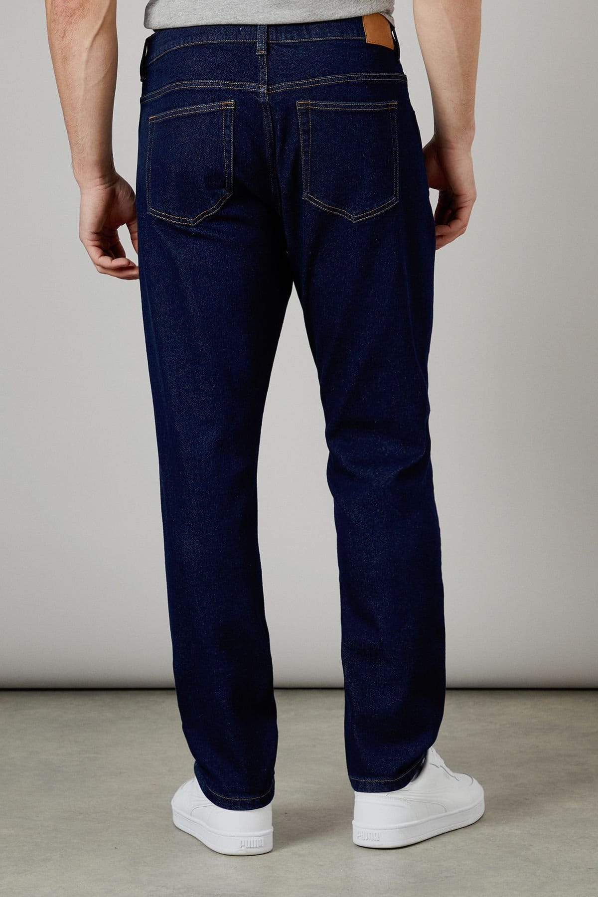 Burton Burton Men's Rinse Wash Stretch Slim Fit Jeans in Dark Blue - 4