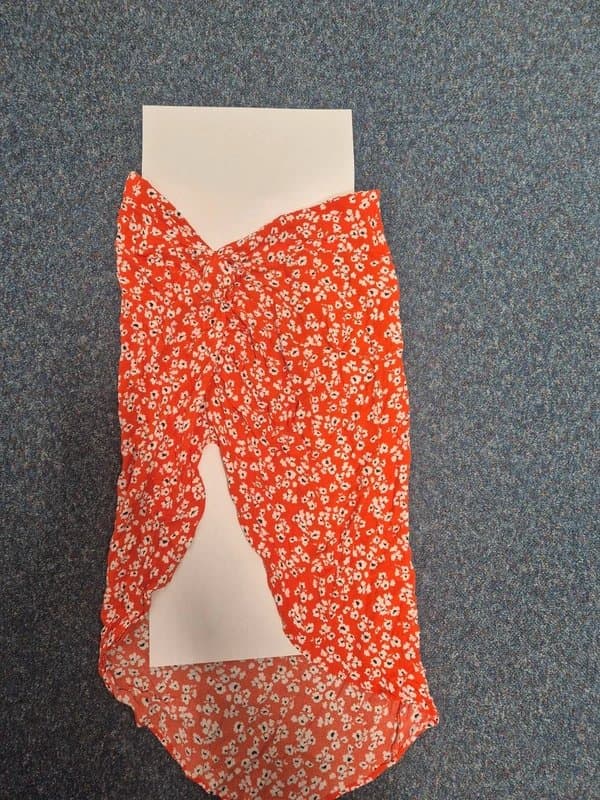 Bershka Bershka Red Floral Midi Skirt LARGE