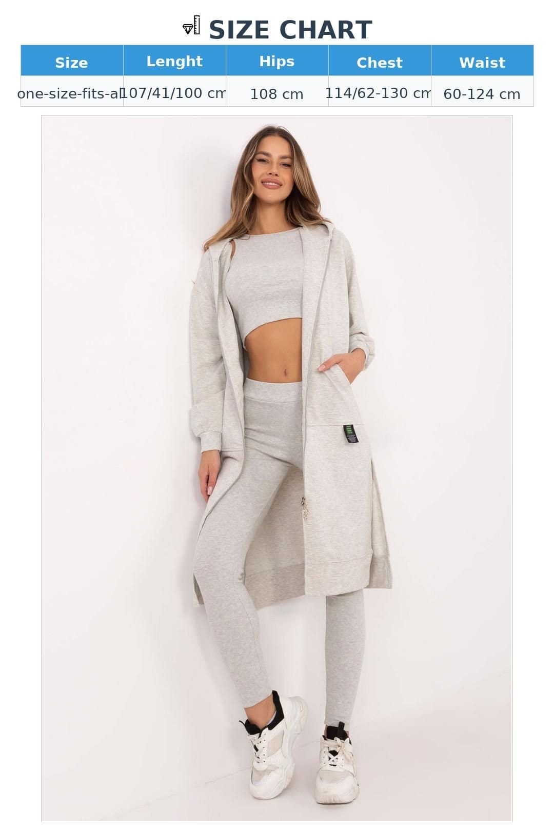 Love Lace Love Lace Women's Cotton Blend Zip Hoodie Top Leggings Set in Grey - 4
