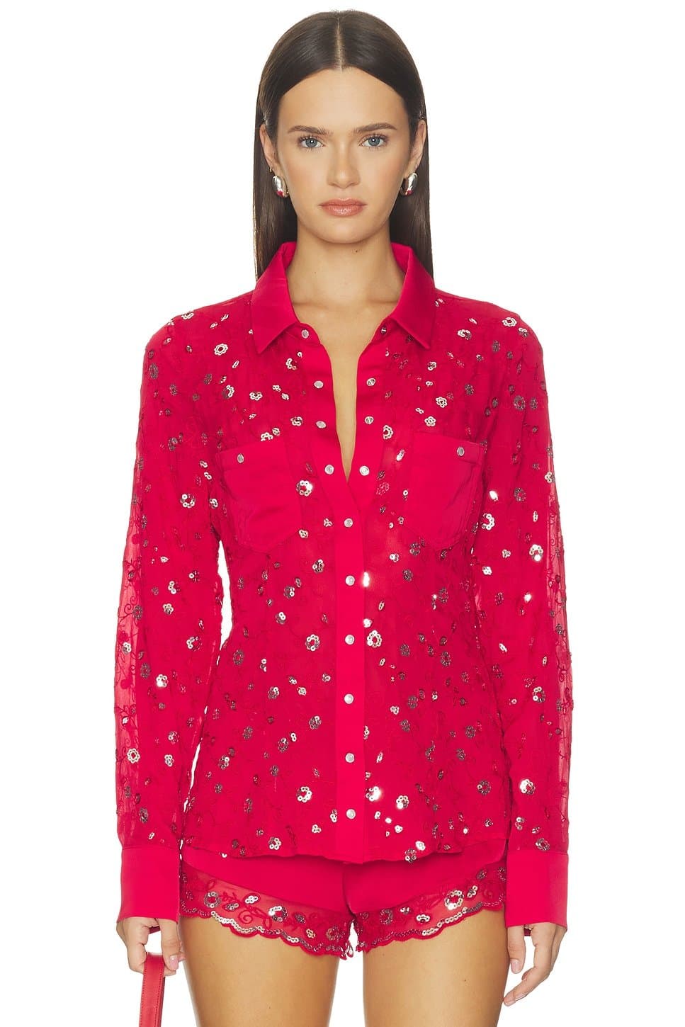revolve X Devon Lee Carlson Bestie Chiffon Button Down