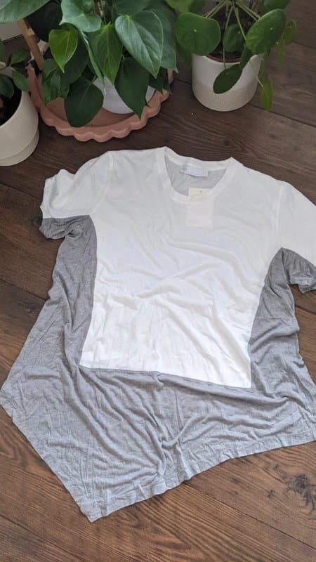 ASOS ASOS White asymmetric mixed panel tee.