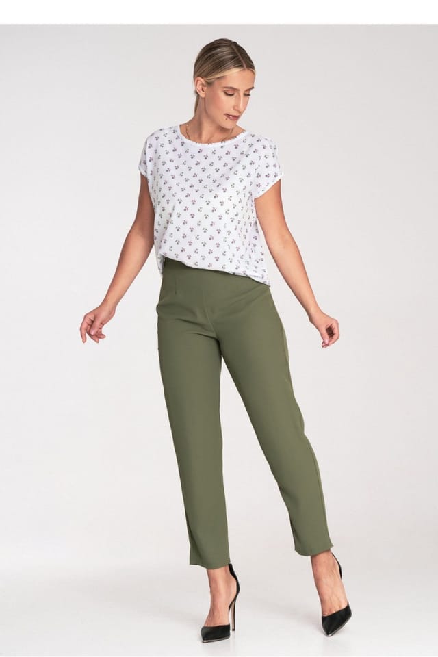 Love Lace Love Lace Women's Simple Short Sleeve Blouse Round Neck Back Clasp - 2