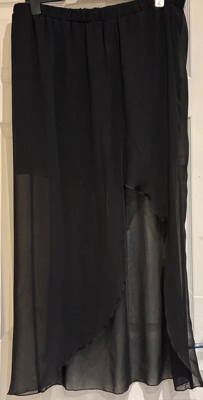 New Look New Look Black Sheer Overlay Skirt 16 - 1