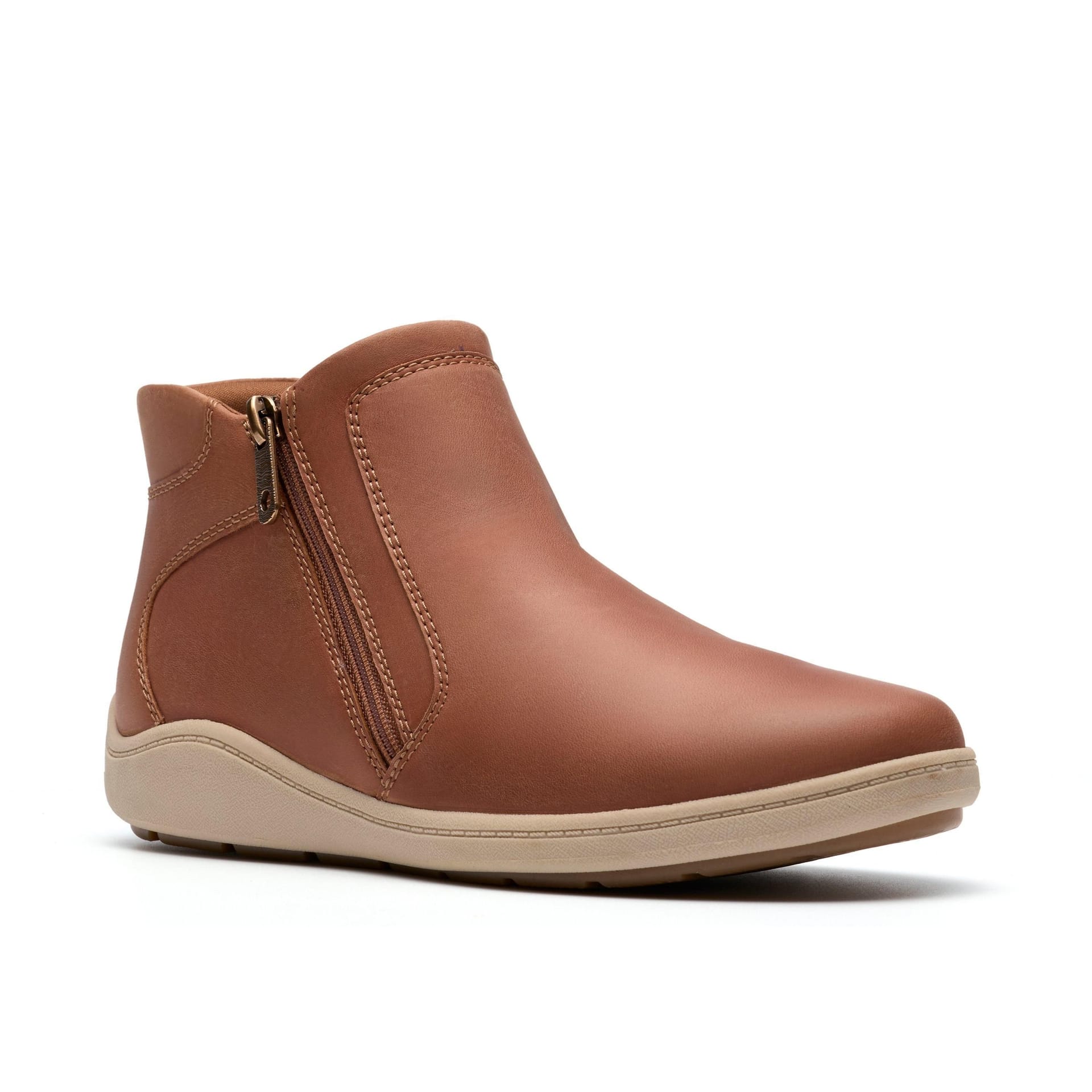 Clarks Clarks Women's Bryianne Carly Tan Leather Ankle Boots in Brown - 4