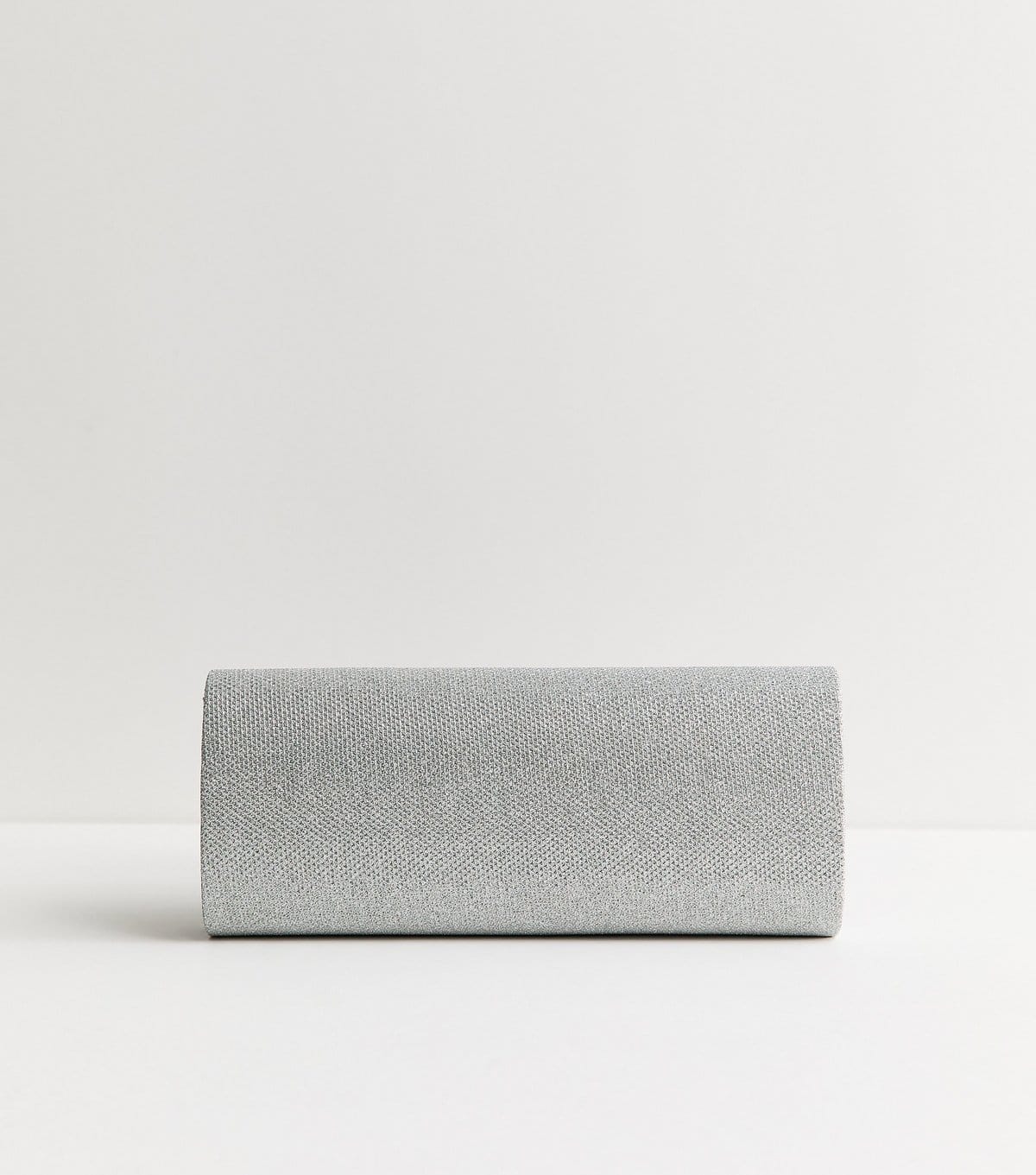New Look Silver Sparkly Barrel Clutch Bag New Look - 4