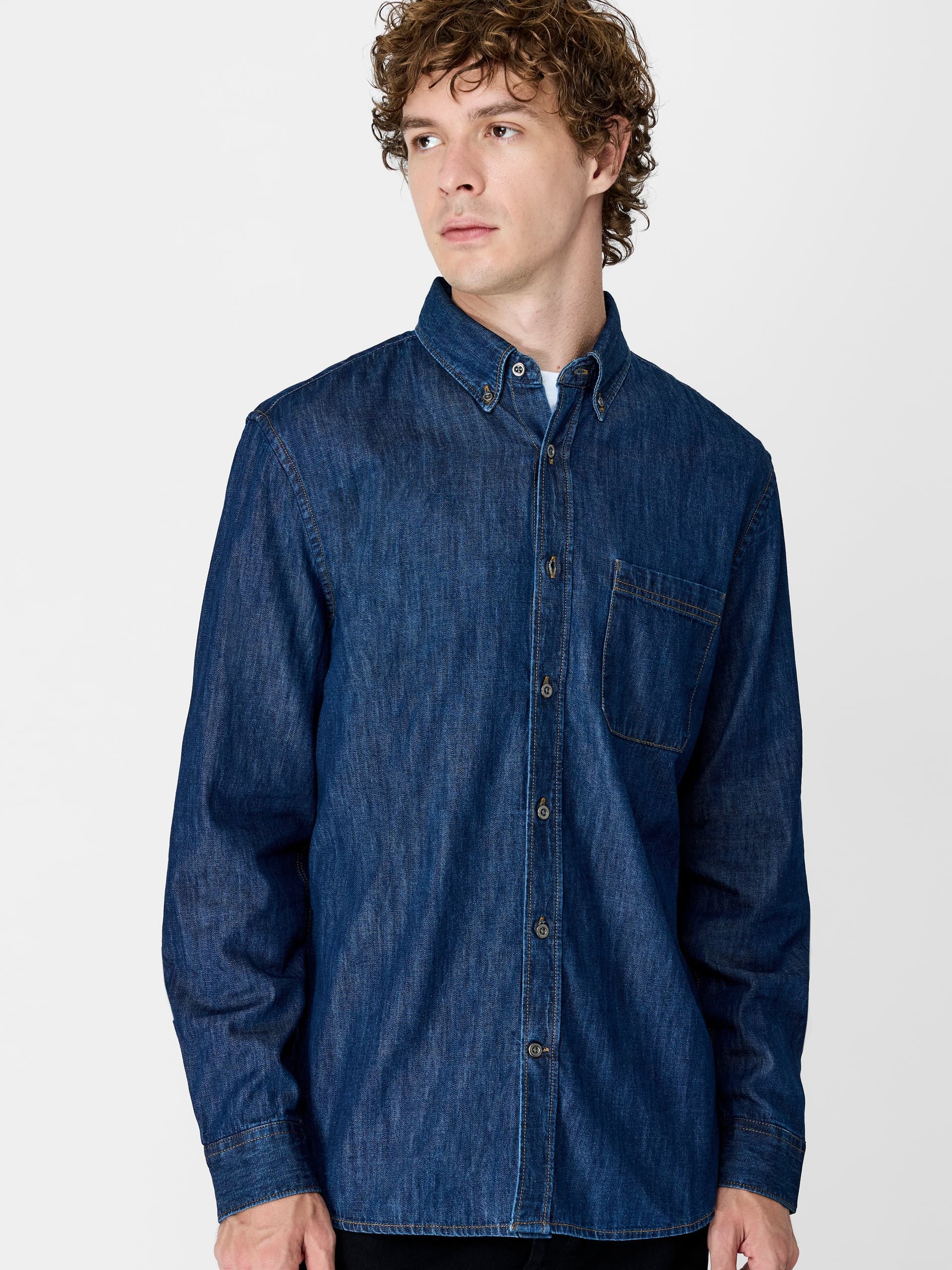French Connection Mid Wash Denim Shirt Mid Wash