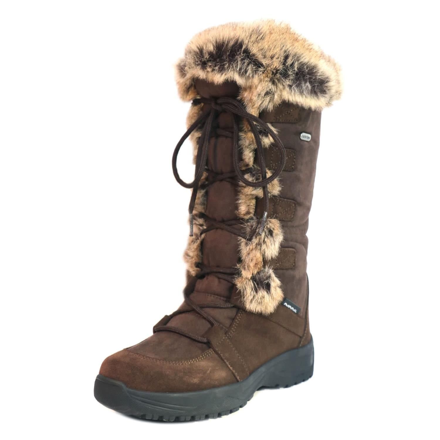 Mammal Mammal Women's 'Lucia2' Full Length Winter Boots with Flip-over Ice Grips in Brown