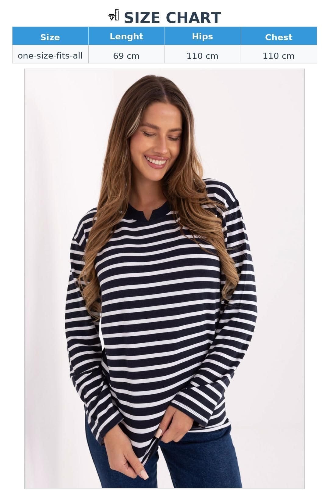 Love Lace Love Lace Women's Soft Micromodal Elastane Striped Blouse in Blue - 4