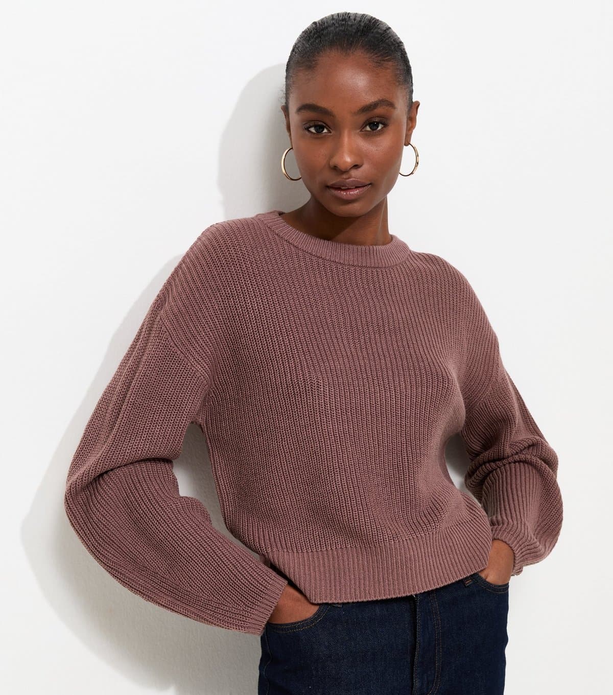 New Look New Look Dark Pink Ribbed Knit Jumper