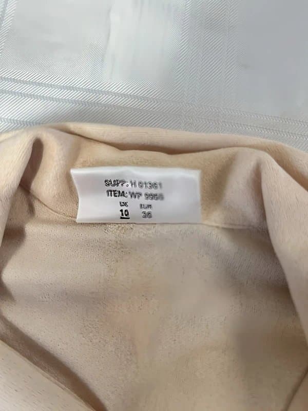 look fashion Vintage LOOK Fashion Cream Long Sleeve Collared Top Size UK 10