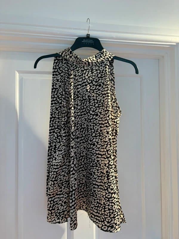 Never Fully Dressed Black & white animal print halter top