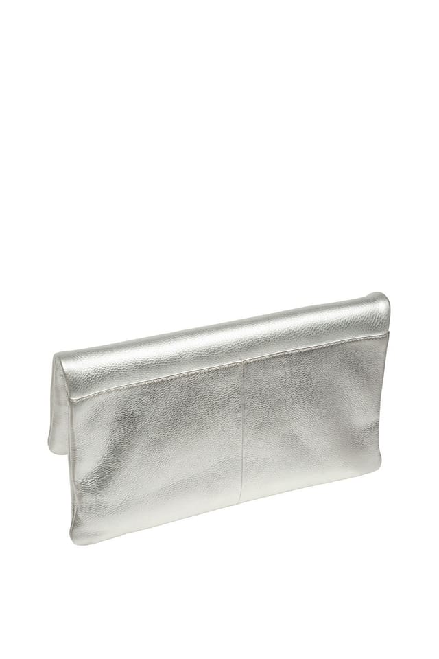 Pure Luxuries London Pure Luxuries London Women's 'Audrina' Leather Clutch Bag in Silver - 2