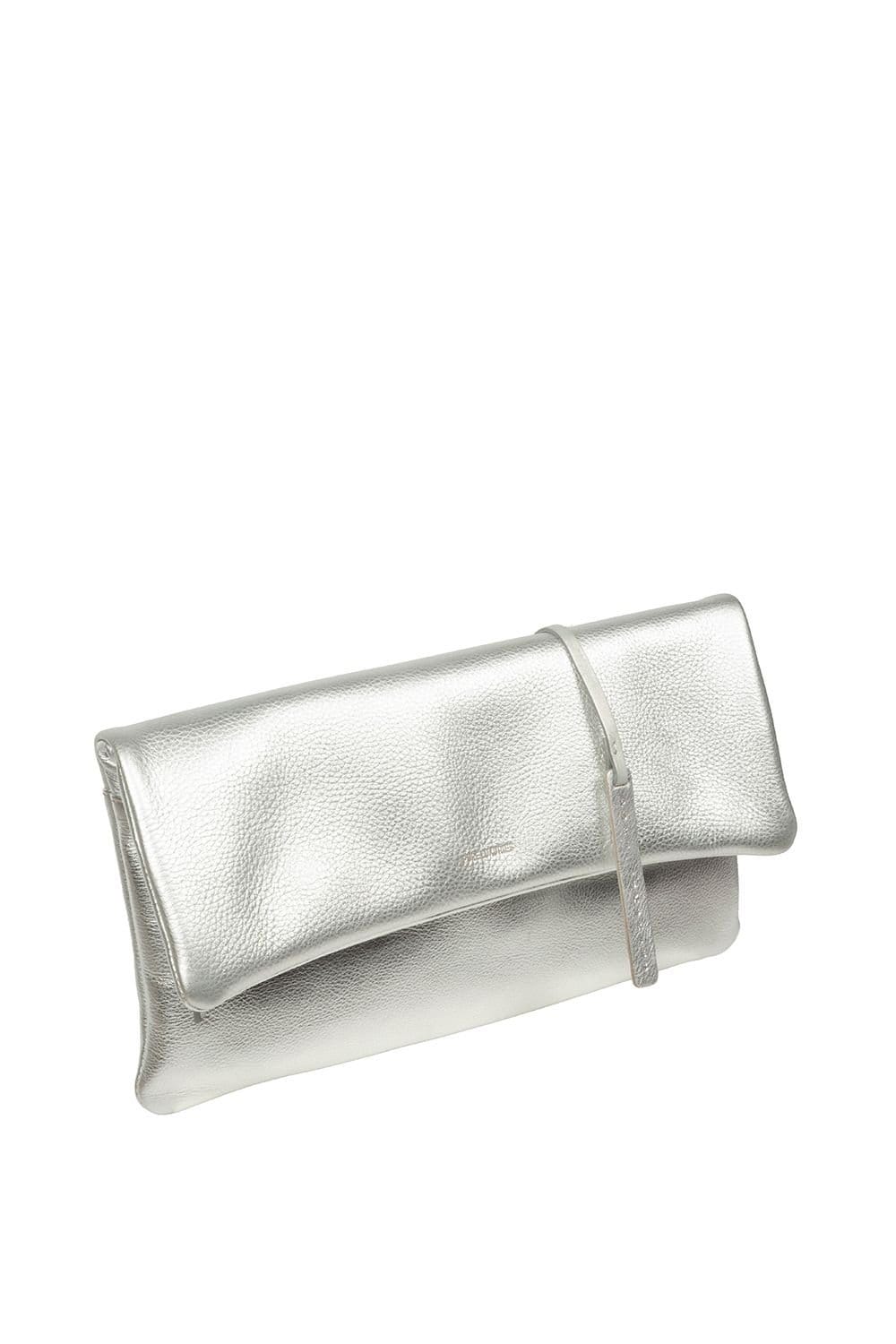 Pure Luxuries London Pure Luxuries London Women's 'Audrina' Leather Clutch Bag in Silver - 4