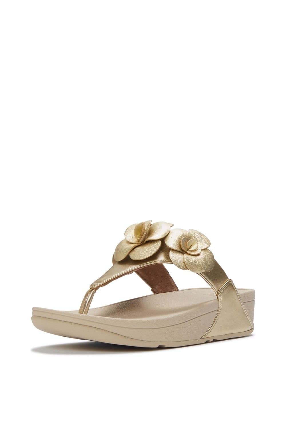 FitFlop FitFlop Women's Lulu Flower Toe-Post Sandals in Gold