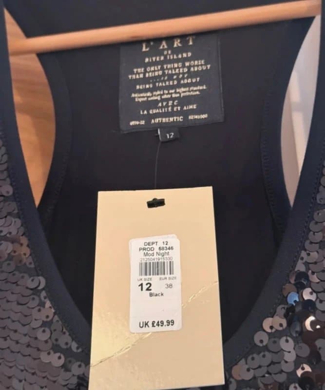 River Island River Island Black Sequin Disc Embellished Discoball Mirrorball Sleeveless Maxi Dress
