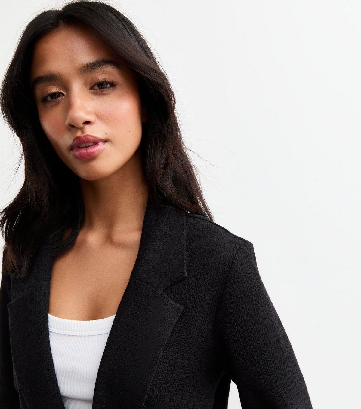 New Look Women's Petite Black Textured Blazer New Look - 2