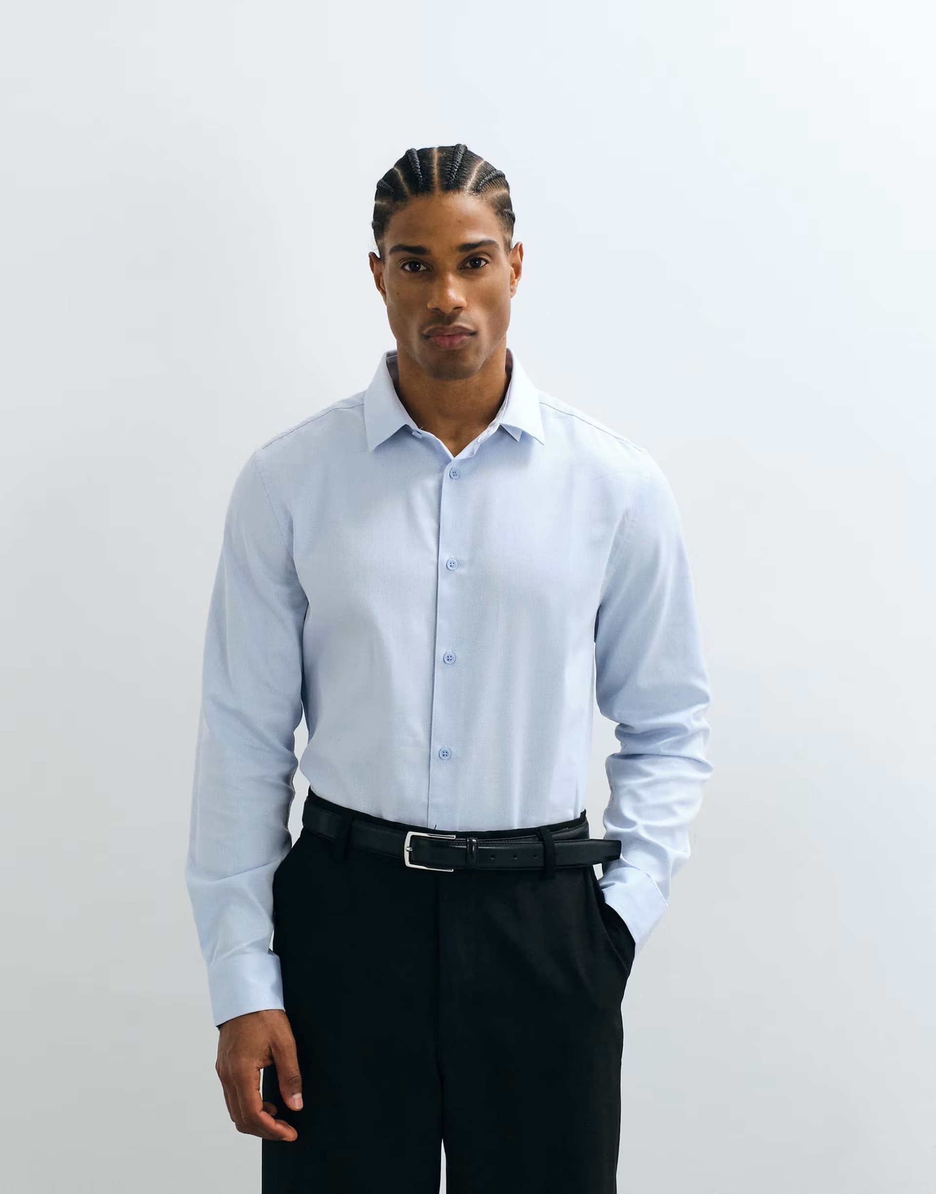 ASOS ASOS DESIGN regular fit smart shirt in light blue