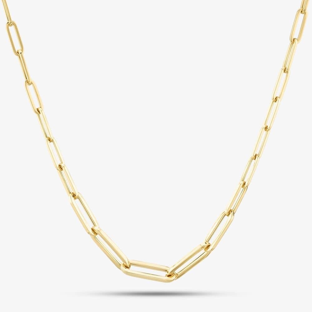 T.H.Baker T.H.Baker Gold 9ct Yellow Gold Elongated Oval Link Necklace