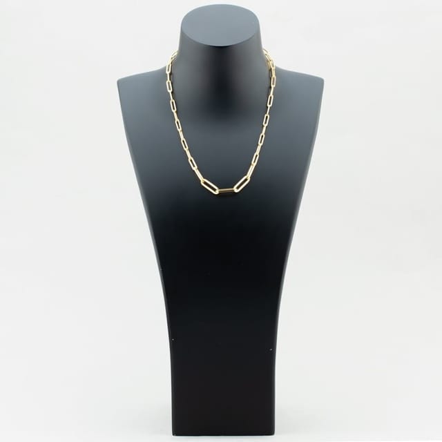 T.H.Baker T.H.Baker Women's 9ct Yellow Gold Elongated Oval Link Necklace CA017-18 - 3