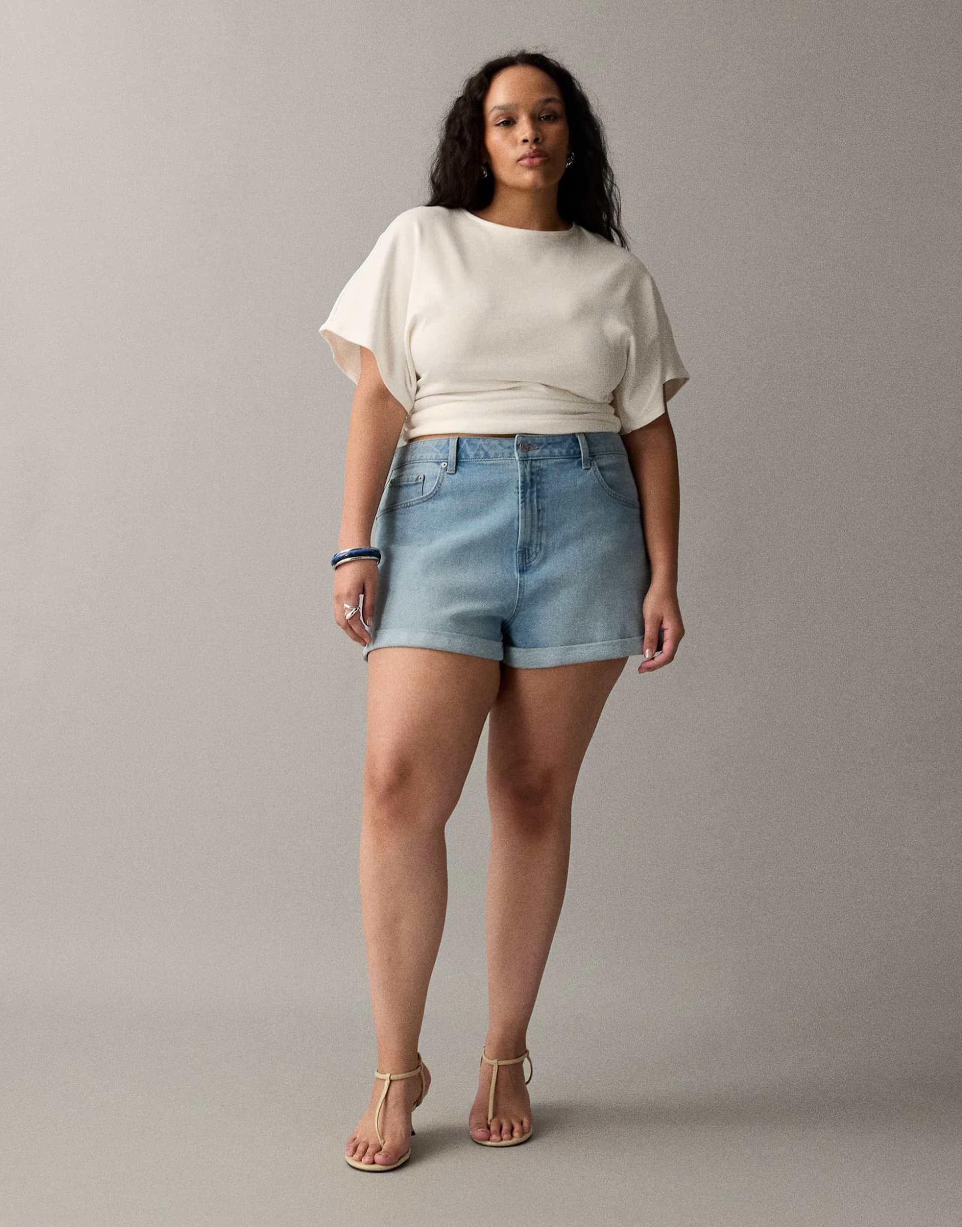 ASOS ASOS Denim Comfort Mom Short in Mid Blue