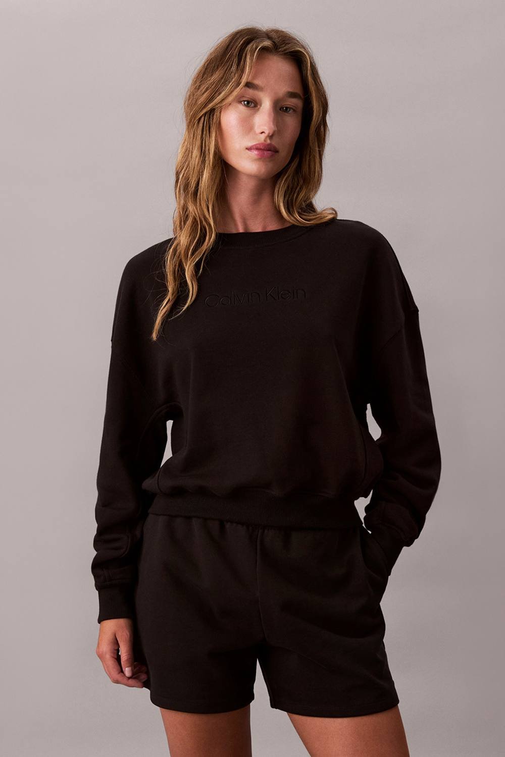Calvin Klein Calvin Klein Women's Modern Terry Po Sweatshirt Black - 2