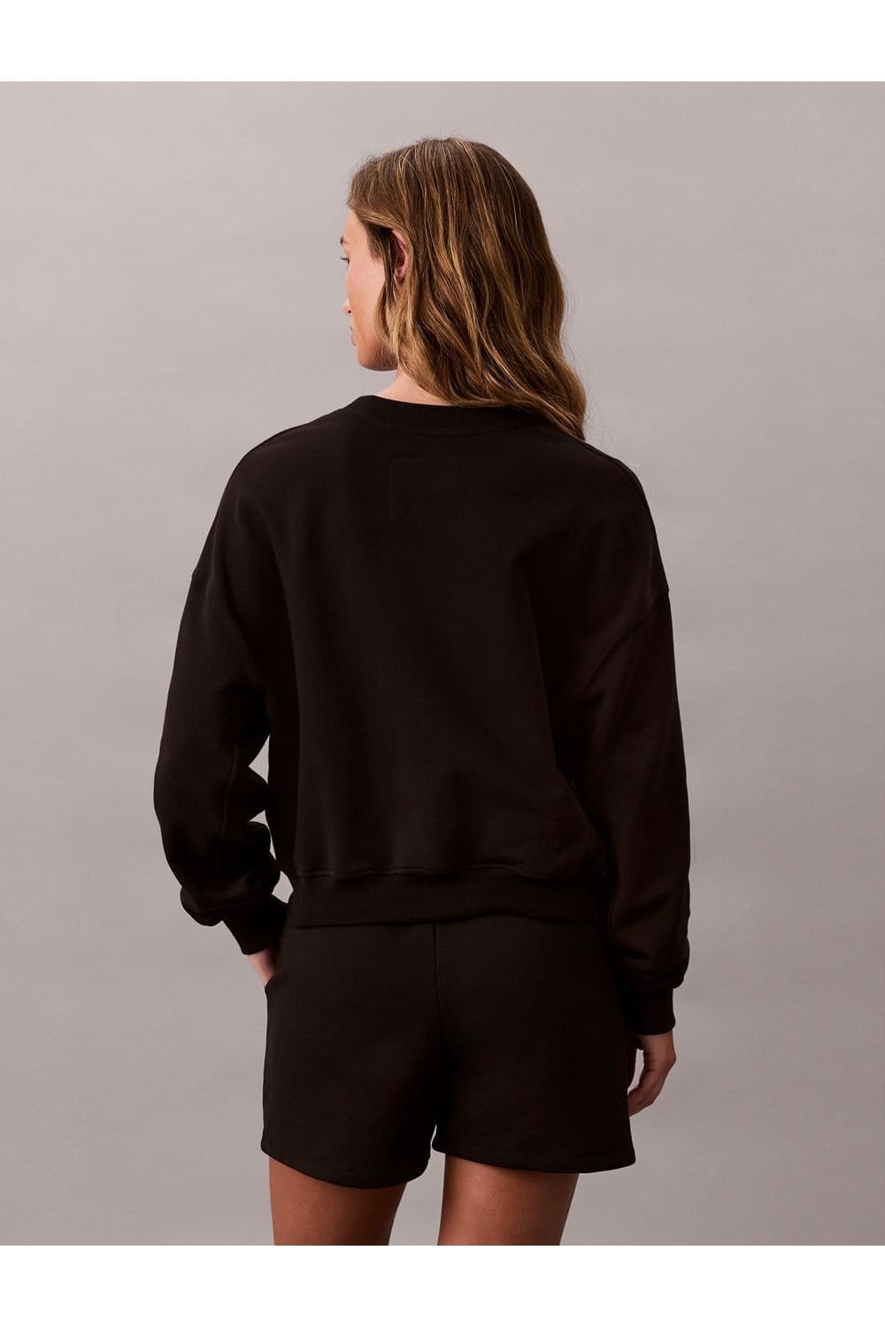 Calvin Klein Calvin Klein Women's Modern Terry Po Sweatshirt Black - 4