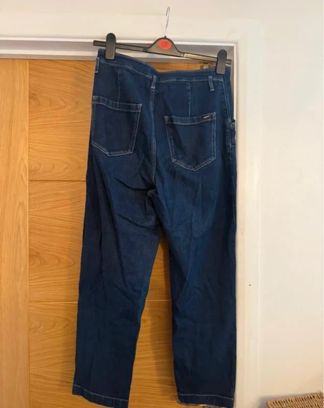 Massimo Dutti Massimo Dutti Indigo Blue Denim Wash High Waisted Straight Leg Jeans