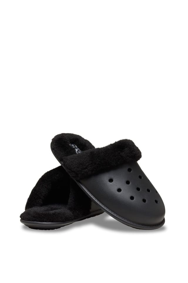 Crocs Crocs Men's Classic Fuzz Scuff in Black - 3