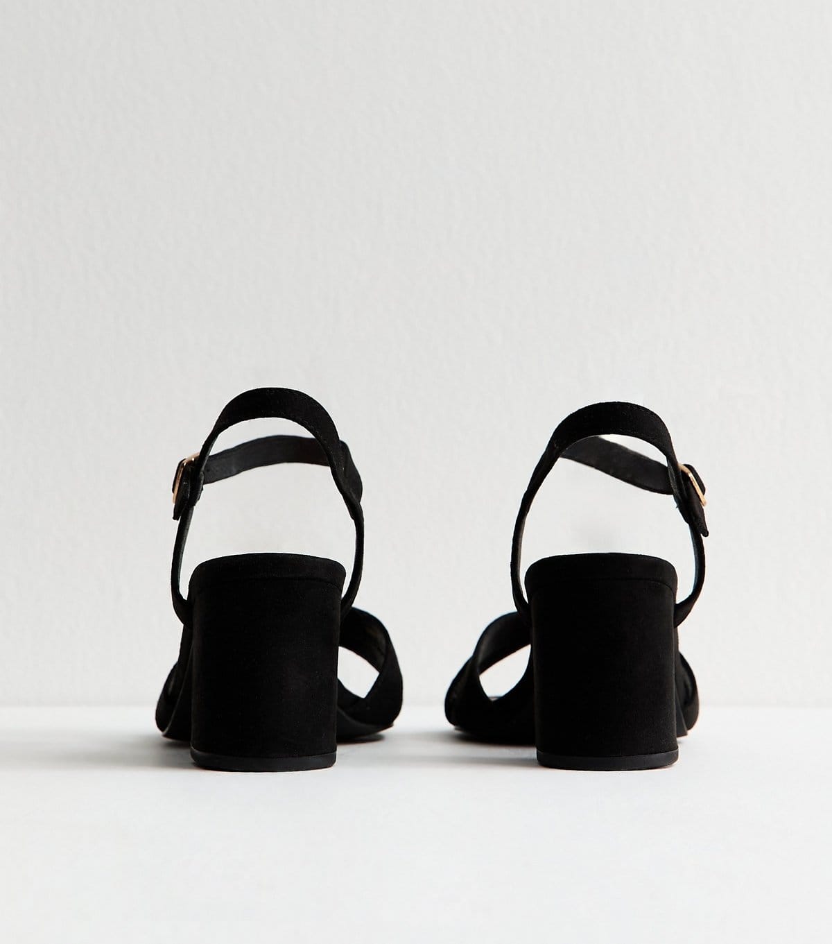 New Look Women's Extra Wide Fit Black Faux Suede Block Heel Sandals Vegan New Look - 4