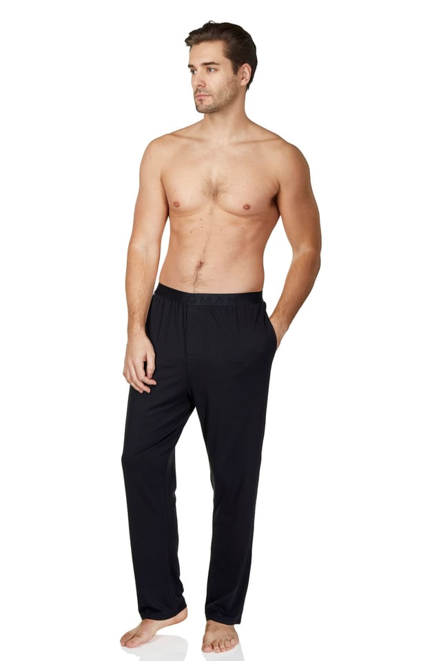 Haigman Haigman Men's 2 Pack Bamboo Pima Cotton Soft Stretch Pyjama Bottoms in Black - 2