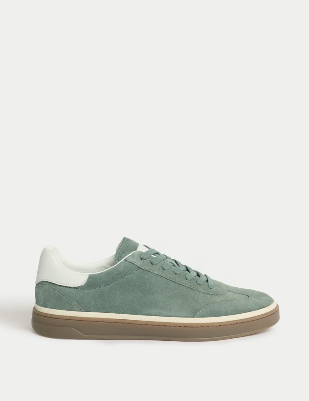Marks & Spencer M&S Suede Lace-Up Trainers Green