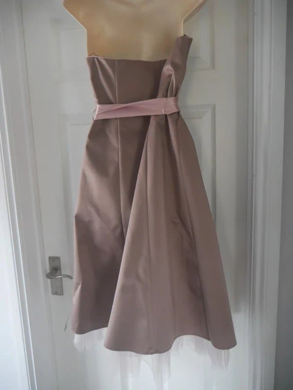 Debut Debut Dress Ladies Size 14 Brown Pink Floral Strapless Wedding Guest Party Prom