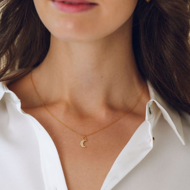Gold Trip Gold Trip Women's Celestial Moon Necklace in Gold - 2