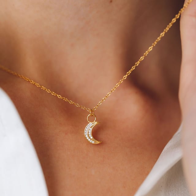 Gold Trip Gold Trip Women's Celestial Moon Necklace in Gold - 3