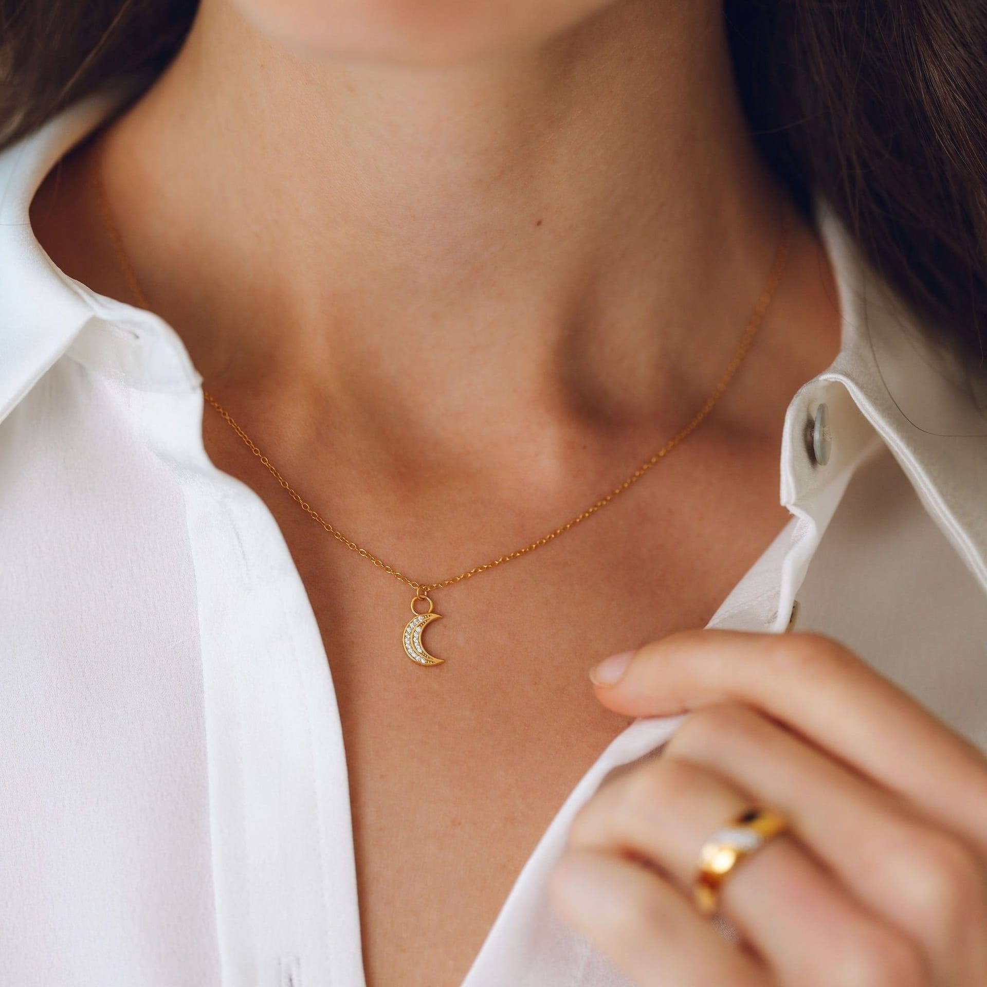 Gold Trip Gold Trip Women's Celestial Moon Necklace in Gold - 4