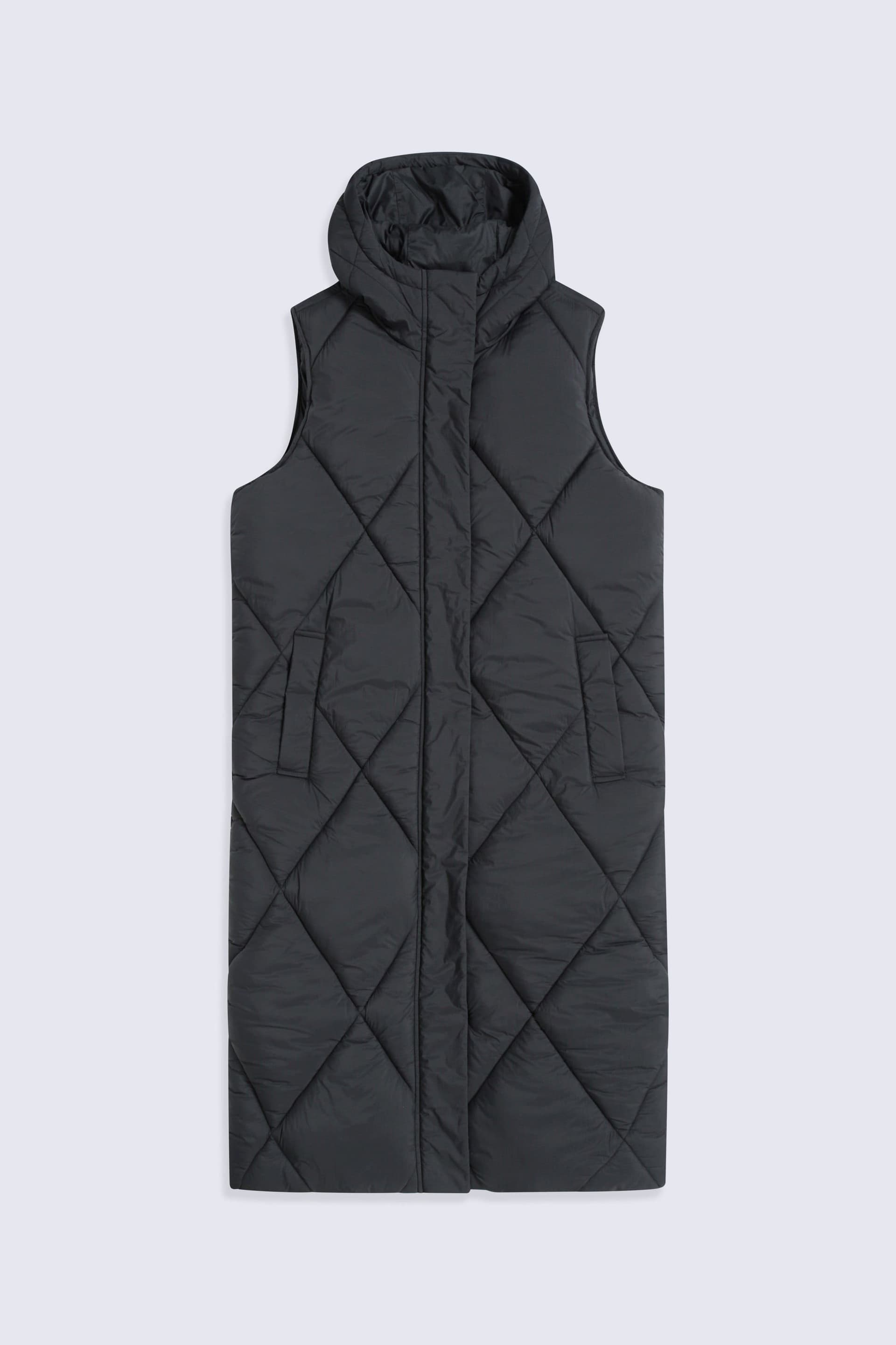 Animal Animal Women's 'Cindy' Water Resistant Warm Padded Longline Full Zip Casual Gilet in Jet Black