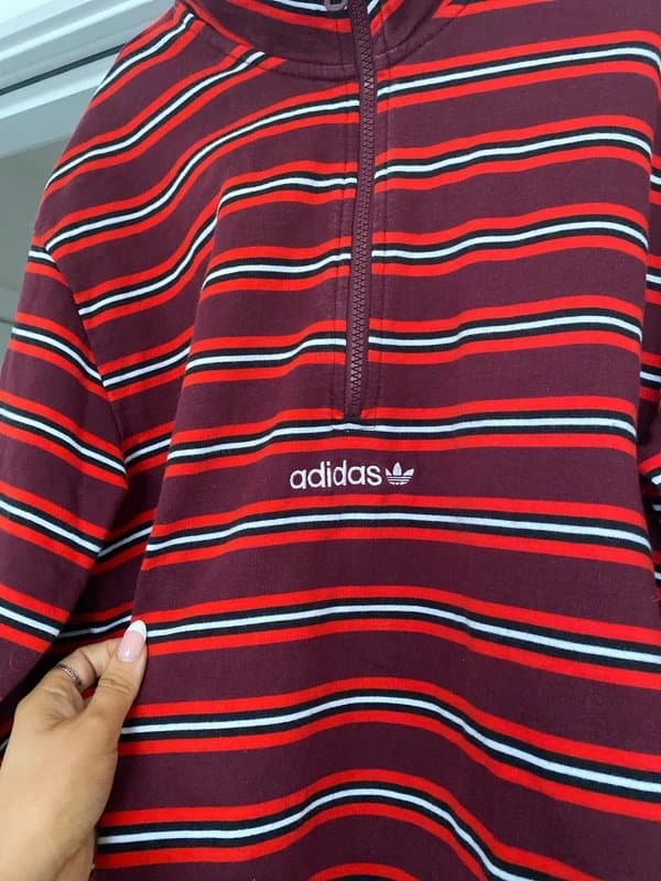 ASOS Adidas men’s striped quarter zip