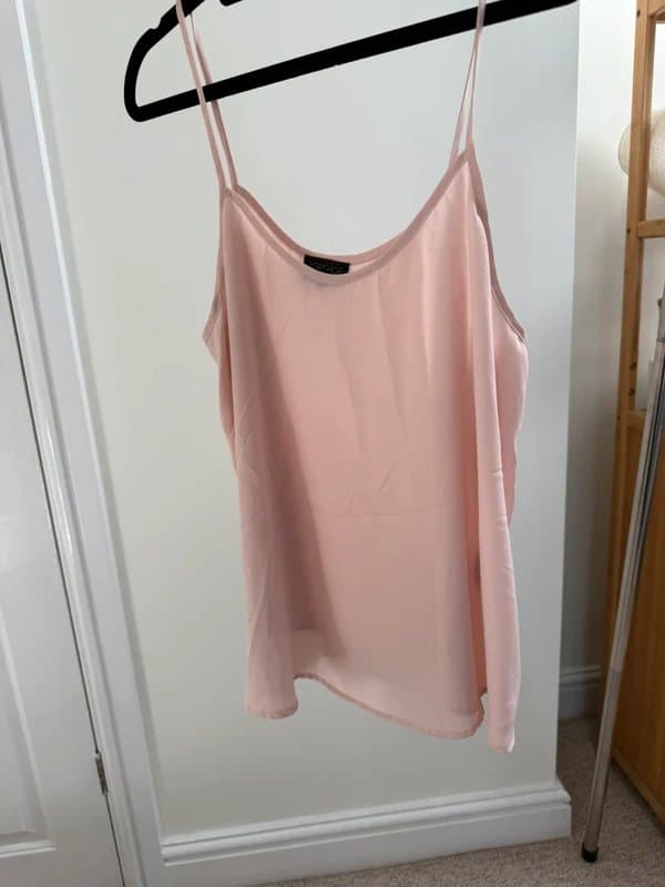 Topshop Topshop Blush Pink Cami Top – Floaty Chiffon – Size UK 12