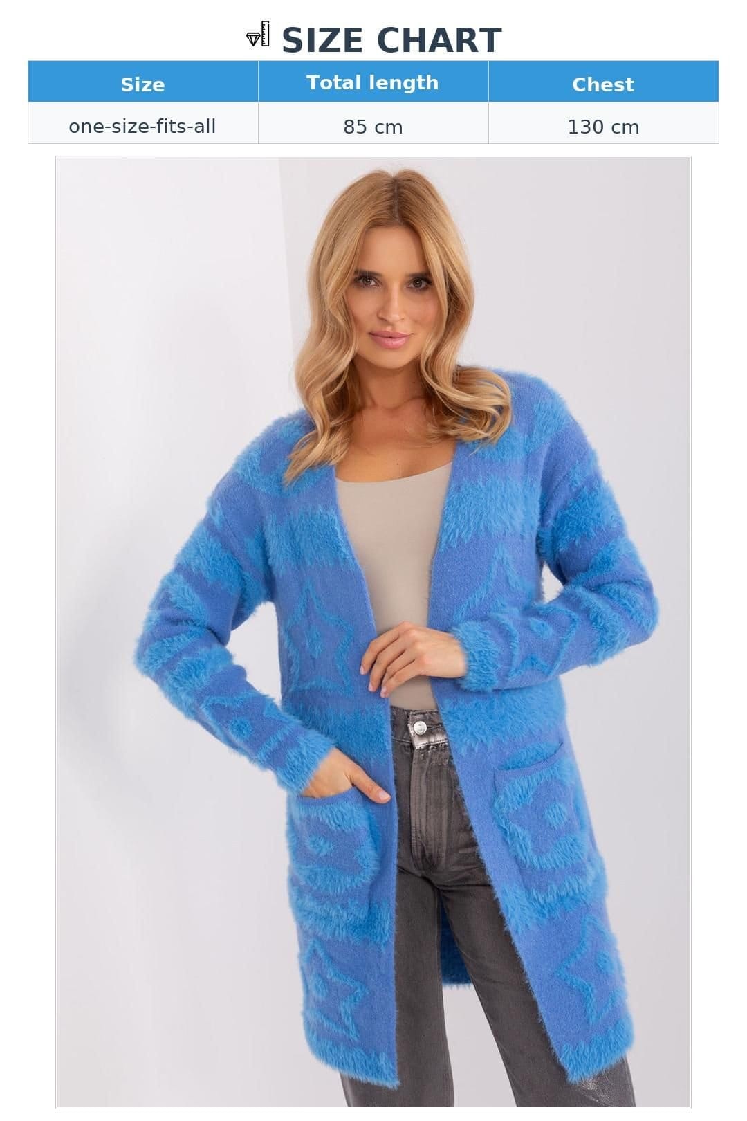 Love Lace Love Lace Women's Unbuttoned Textured Cardigan with Slip Pockets Style 189210 in Blue - 4