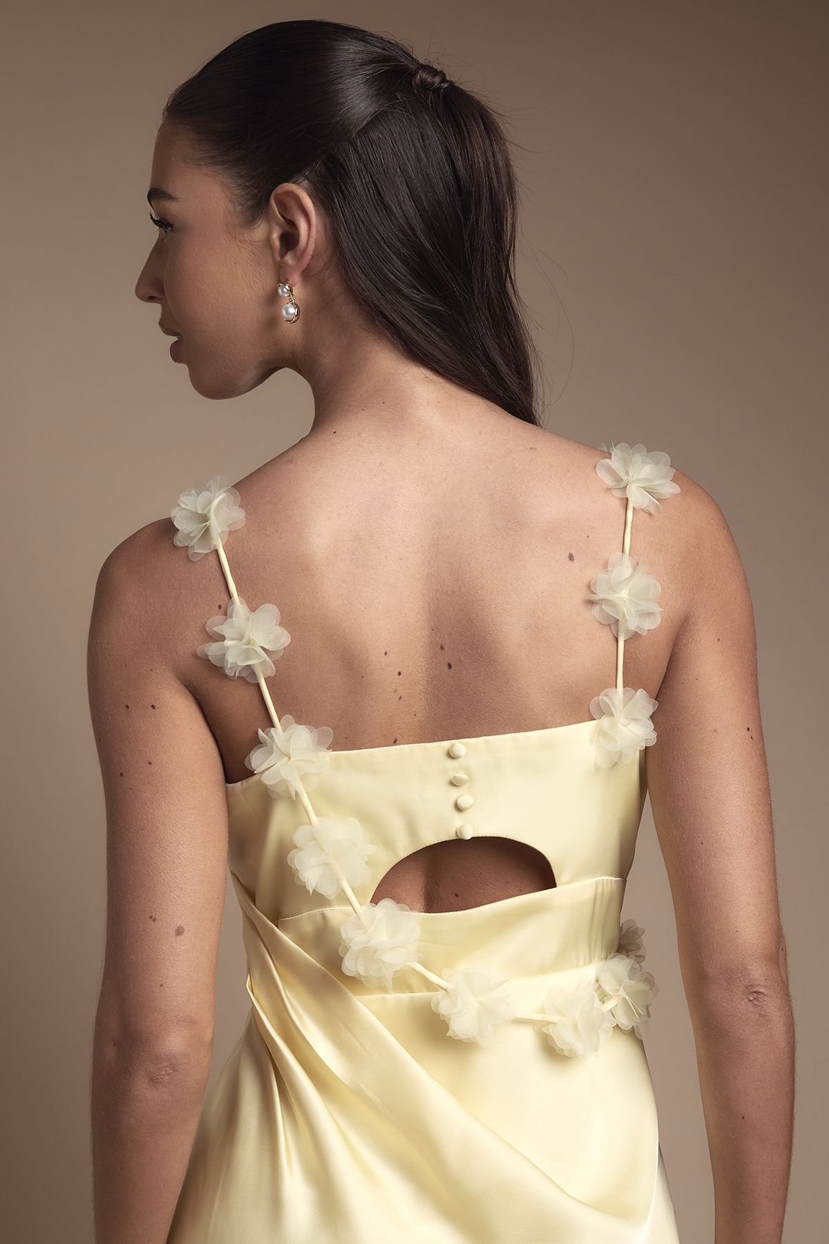 Coast Coast Women's Strappy Cowl Maxi with Floral Detail Bridesmaid Dress in Lemon - 4