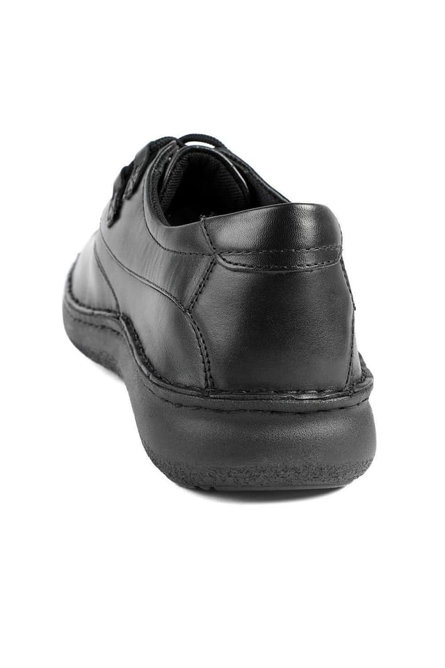 Pavers Pavers Men's Wide Fit Leather Casual Lace Up Shoes in Black - 3