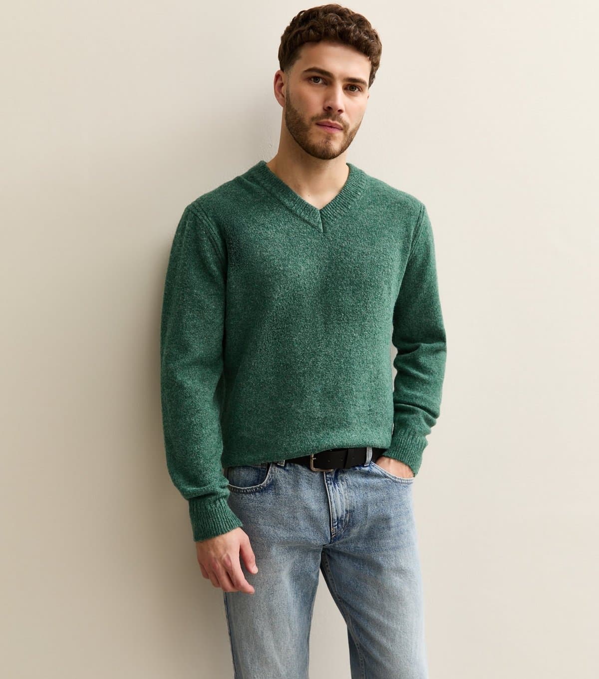 Only and Sons Only & Sons Dark Green V-Neck Jumper