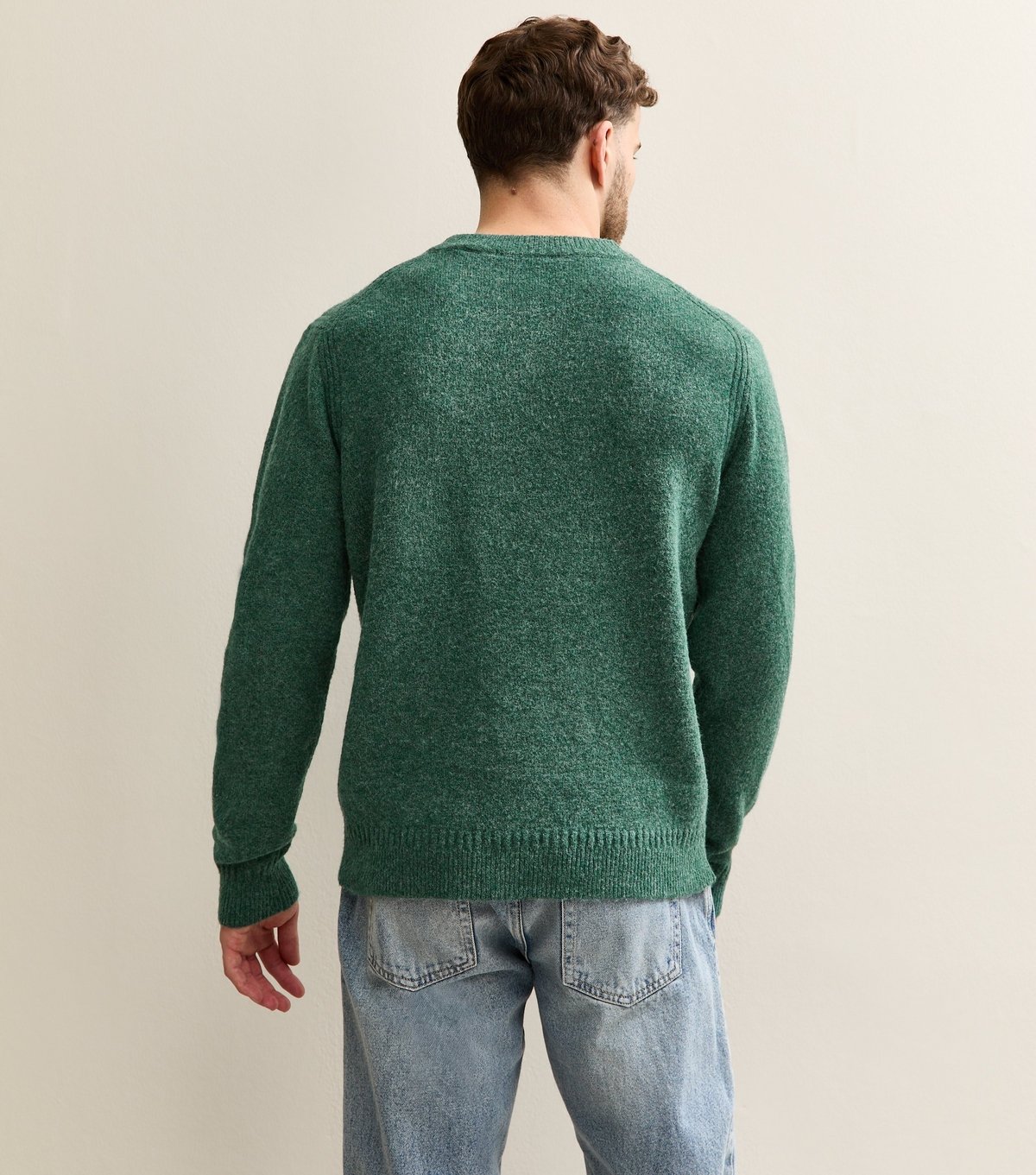 Only and Sons Men's Dark Green Regular Brushed V Neck Jumper Only and Sons New Look - 4