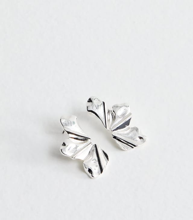New Look Silver Tone Half Petal Stud Earrings New Look - 3