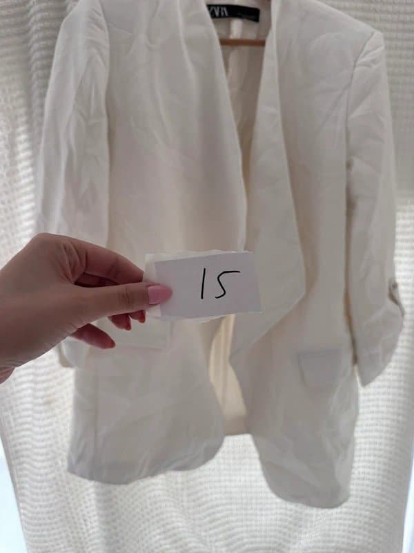 Zara 15 Zara white cream summer waterfall blazer michael jackson size S