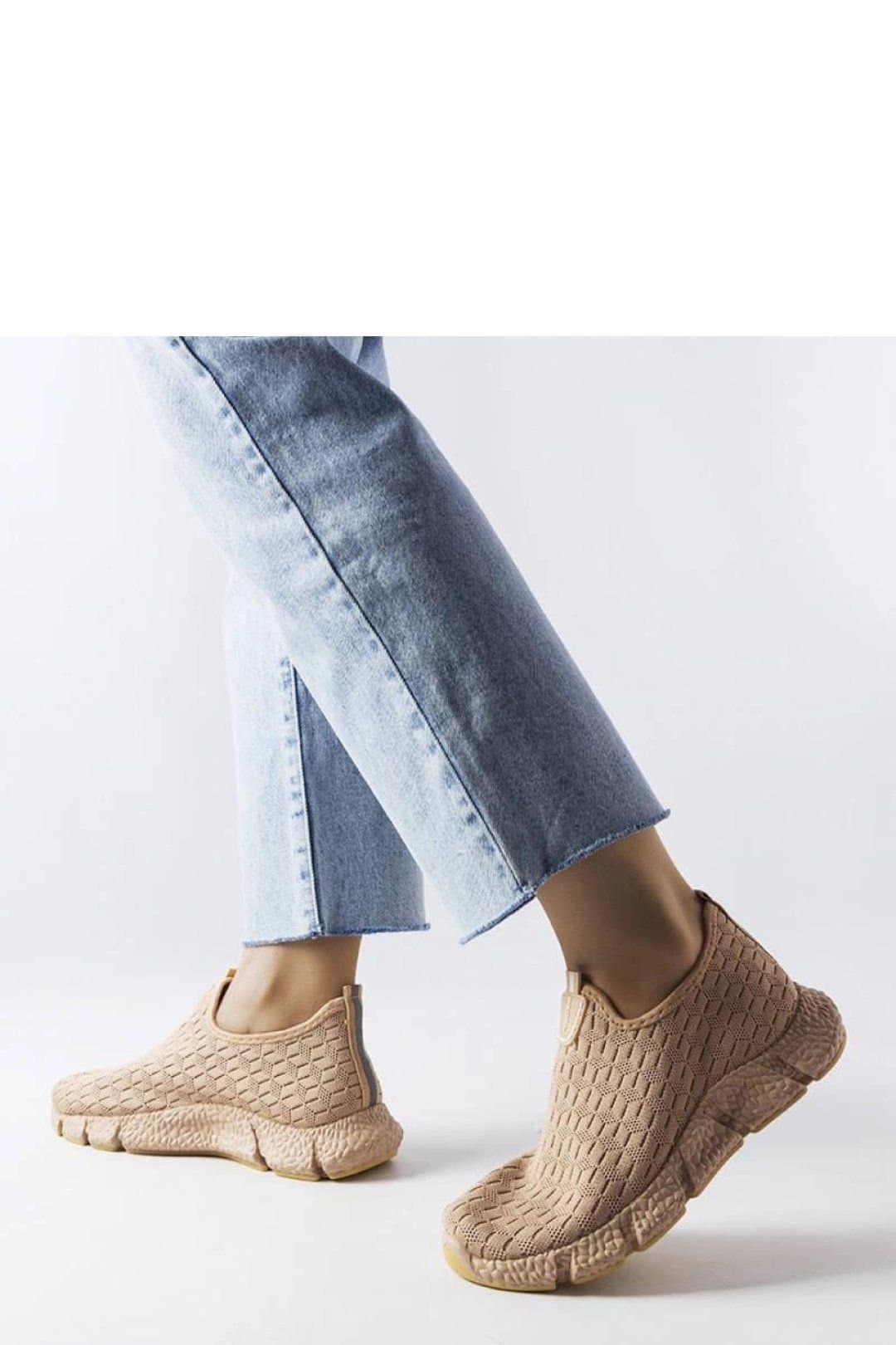 Love Lace Love Lace Women's Summer Slip On Sport Sneakers Ventilated Fabric Low Sole in Beige
