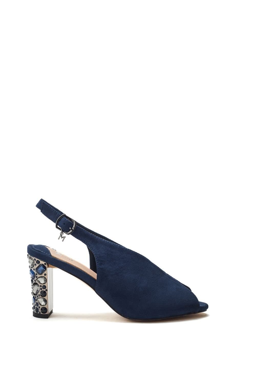 Moda In Pelle Moda In Pelle Women's 'Maeva' Alcantara Peep Toe Shoes in Navy