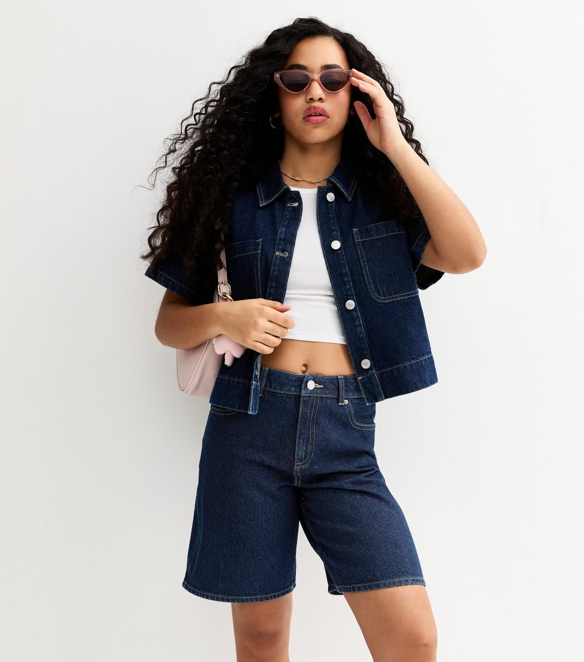 New Look Girls' Blue Denim Bermuda Shorts New Look