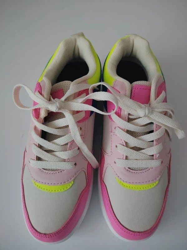 ASOS Women’s Chunky Trainers Size 37 – Pink Blue Neon Sneakers – New Without Tags