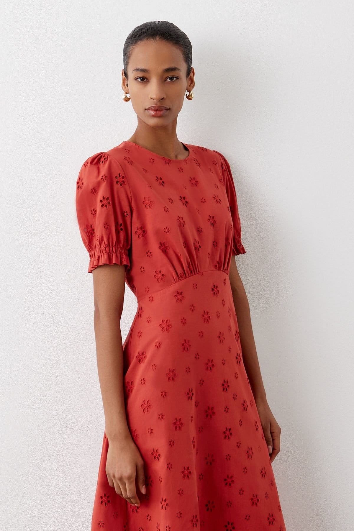 Finery London Finery London Women's Mela Lace Midi Dress in Scarlet - 4